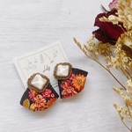 NEW◆一点もの◆summer flowerインド刺繍ピアス/イヤリング◆