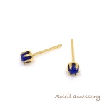 320【ラピスラズリ】天然石一粒ピアス＊3mm＊サージカルステンレス