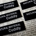 シンプルcuddly刺繍タグ　朱子織　黒タグ　10枚セット
