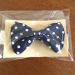 【再々販】ドット柄 蝶ネクタイ 刺しゅう