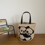 エコアンダリヤ　Lサイズ ハグするパンダの かごバック🐼 カゴバッグ　かご　プレゼント