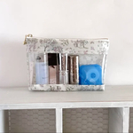 リバティ＊ エッタ　クリアケース  ビニールケース　モバイルケース　ポーチ　化粧ポーチ /エッタ(グレージュ)16㎝ファスナー　マチあり