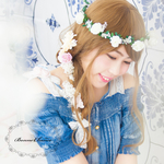 ＊花冠*ガーリーな薔薇とカスミソウのナチュラル花かんむり*ラプンツェル