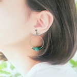 アパタイトと水引のフープイヤリング/ピアス　