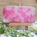帯リメイク🌷花柄・蝶ラウンドファスナー長財布