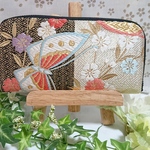 帯リメイク🌷蝶柄ラウンドファスナー長財布