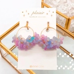 再販✨ 色が変化するアクセサリー✨ゆらゆら紫陽花フープピアス/イヤリング　plaisir