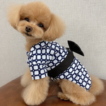 犬服 浴衣【和柄 ホワイトｘネイビー】