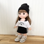 ショートTシャツ＆サイドラインワンピース☆メルちゃんソランちゃん服ハンドメイド