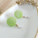 【再販】マスクメロンのピアス/イヤリングver.3（レジン）