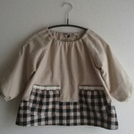 入園【 スモック 生成&黒ブロックチェック】110(M)サイズ 