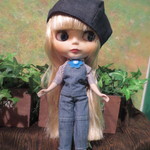 シリーズ『フラワー』、後バイカラーポケット付、切り替えパンツのset