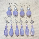 【ちい様専用】💜お花とドロップビーズピアス