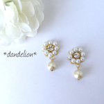 再* 花パールビジューピアス