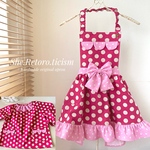 ☆hik・・さまオーダー品☆  〜pink pink ～　ピンクの水玉オーダーエプロン&長袖スモック【110～120cm】