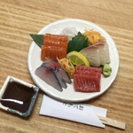 お刺身 四種盛り　白皿　ミニチュア