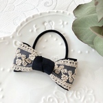 リボンヘアゴム 刺繍レース