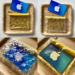 お試し価格&気まぐれ作品★ レモンイエロー×キラキラダイヤ Mサイズ★中身が見えるポーチ★くるみるく工房の虹色ミニミニポーチ★クリアポーチ★PVC★