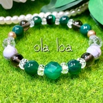 健康長寿の願い〜緑瑪瑙 ハウライト 健康運 天然石 パワーストーンブレスレット