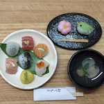 手まり寿司とハマグリ汁  和菓子付き ミニチュア