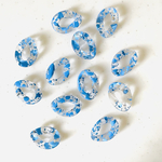 Clear Blue Splashed Chain Connector