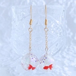 金魚(赤)と花火の水風船ピアス/イヤリング♡