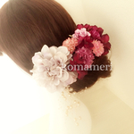 送料無料 パープルの花飾り 結婚式 二次会 成人式 前撮り