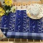 【再3】お値打ちセット❤️30×40小学校机サイズ両面ブルーバンダナランチョンマット＆コップ袋ラスト①