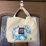 オーバルトート小（クリームイエロー×花柄）