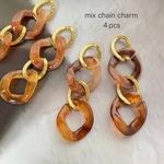 4pcs★charm・caramel chain（ミックスチェーンチャーム）