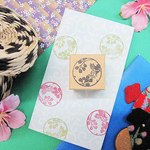 和柄スタンプ　萩柄　（はぎ）はんこ　丸