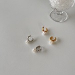 fresh pearl hoop earrings