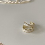 zirconia hoop earrings(silver925)