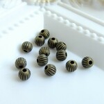 80個・4ｍｍ・メロンラウンド・金古美・メタルビーズ・22042069