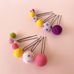 まんまる和玉のかんざし🍉ちょい足しにも♪♪（ピンク 紫）玉かんざし 髪飾り　着物　七五三