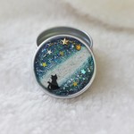 ＊星に願いを＊夜空の黒猫ピルケース