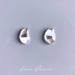 glass beans silver white Earrings