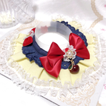 【限定再販】ケープ首輪🍎白雪姫🍎サイドベルベットリボン付き