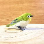 【メジロ※受注販売】手のひらサイズのミニメジロ/ミニチュア　羊毛フェルト　野鳥　鳥　ぬい撮り　ドール　撮影道具　撮影小物