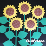 ６枚 ひまわり 壁飾り　イベント　壁面飾り　季節の花　SHOPmako