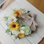 初夏の🌻ひまわりリース  (約28cm)リモート部屋　玄関リース　結婚祝い　新築祝い　誕生祝い