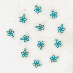 Blue Green Filigree Small Flower Pendant Tops