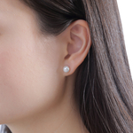 【壱岐真珠】一粒パールピアス 7.0-7.5mm pt900（プラチナ900） /K18YG（18金イエローゴールド ）