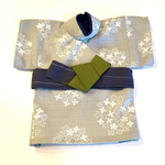 小型犬用浴衣紫陽花柄(薄墨)Sサイズ