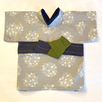 小型犬用浴衣紫陽花柄(薄墨)Lサイズ