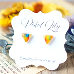 No.45520 カラフル 小ぶり シンプル 樹脂ピアス 金属アレルギー対応 made by PISTOL LILY