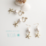 Starfish×Perlのシンプルピアス✳︎イヤリング✳︎nicoa