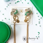 green paraselene[ワイヤーフラワー　レジン　大ぶり　ビジュー　ピアス　イヤリング］