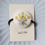 刺繍ヘアゴム🌷　no.923  　くるみボタン　 💛送料無料💛　