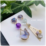 和風・菊の華と蝶/ピアス/ノンホールピアス